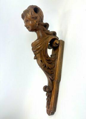 photo for sale Italian Artist, Caryatid Sculpture, 19th Century, Carved Walnut