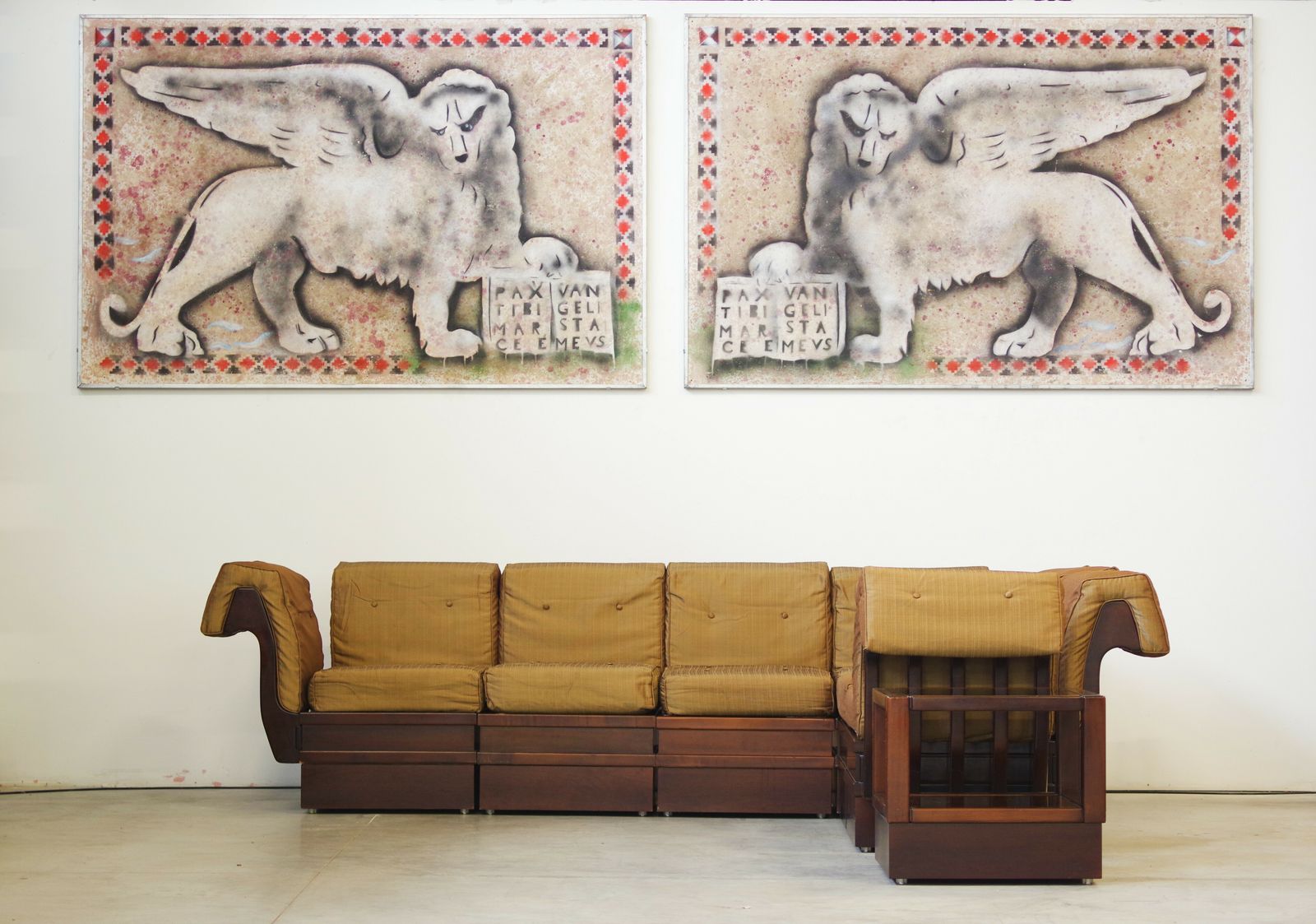 1970s Modular Beechwood Sofa By Frigerio – Original Fabric Upholstery, Set Of 6
