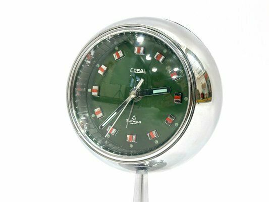 Space Age Tulip Table Clock From Coral, 1960s photo Home Decor