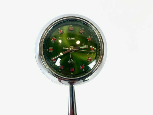 Space Age Tulip Table Clock From Coral, 1960s photo vintage