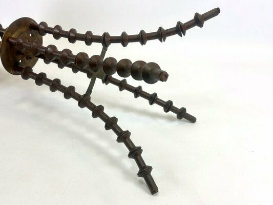 Antique Victorian Folk Art Wood Spool Side Table photo Furniture