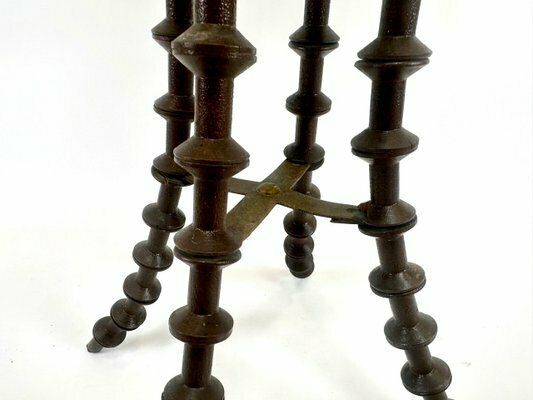 Antique Victorian Folk Art Wood Spool Side Table photo 1972.0