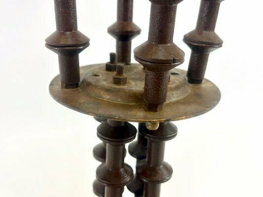 1972.0 Antique Victorian Folk Art Wood Spool Side Table photo