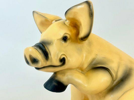 Large Vintage Resin Garden Pig Figure, 1980s photo 248.0