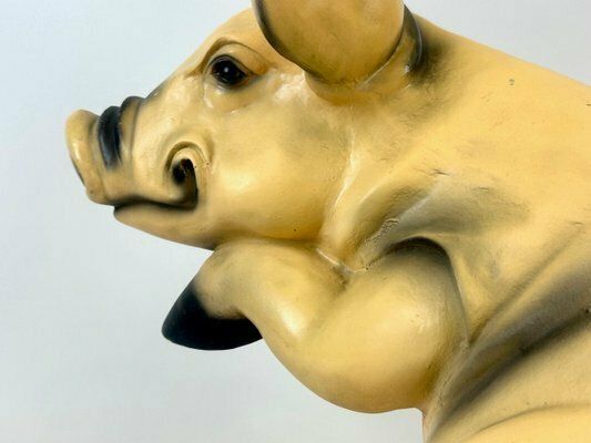 Garden Decor Large Vintage Resin Garden Pig Figure, 1980s photo