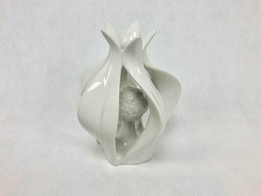 Lotos Flower Figurine From Royal Dux Bohemia, 1960s photo vintage