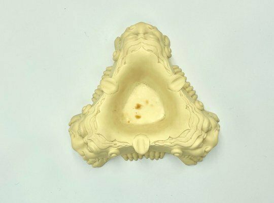 photo furniture Chinese Faux Ivory Foo Dog Resin Ashtray, 1960s