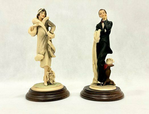 Art Deco Style Adl Figurines By Vittorio Tessaro, 1970s, Set Of 2