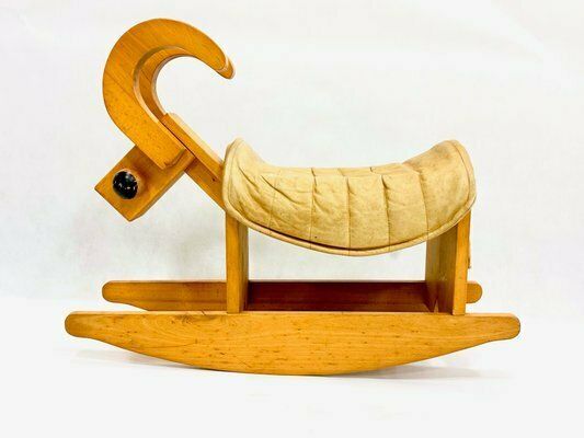 Mid Century Wooden Rocking Billy Goat, 1960s