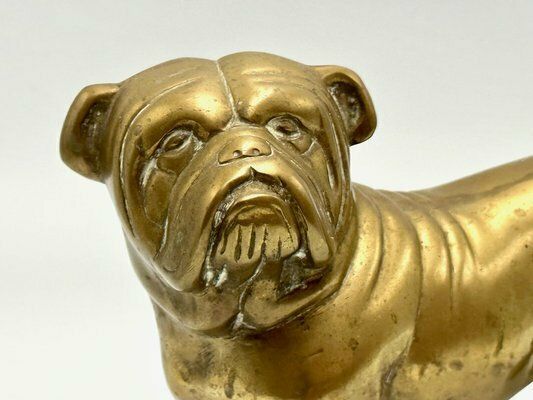 Home Decor Brass Bulldog Paperweight Or Statue, 1940s photo