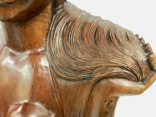 Art Balinese Artist, Carved Statue Of Woman, 1960s photo