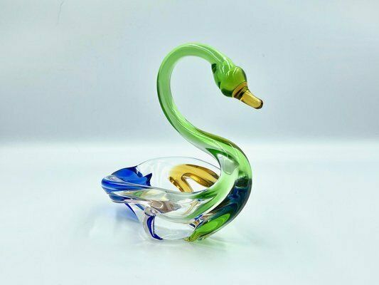 photo for sale Rhapsody Glass Swan By Frantisek Zemek For Sklana Mstisov, 1960s