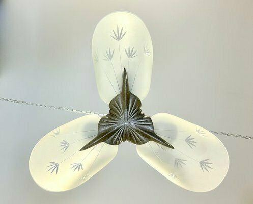Art Deco Crystal Glass Pendant Lamp From Esc Zukov, 1940s photo for sale