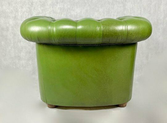 French Chesterfield Armchair In Green, 1970s photo for sale