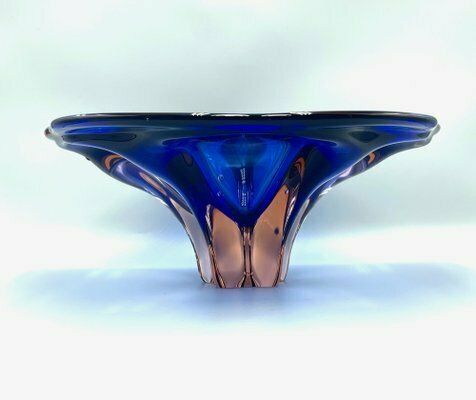 Art Glass Bowl Attributed To Josef Hospodka For Chribska Sklarna, 1960s photo vintage
