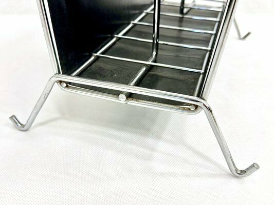Vintage Vinyl And Steel Magazine Rack From Voss, 1970s photo 155.0