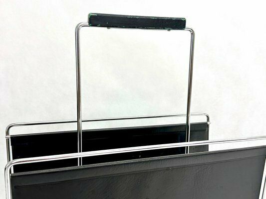 Vintage Vinyl And Steel Magazine Rack From Voss, 1970s photo buy