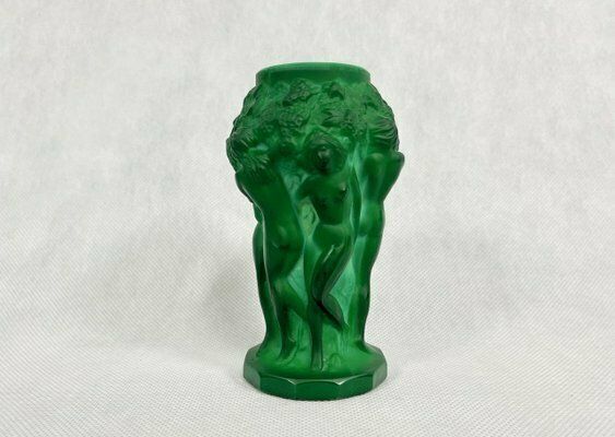 Small Grape Vase In Jade Glass Attributed To František Pazourek, 1990s photo Home Decor
