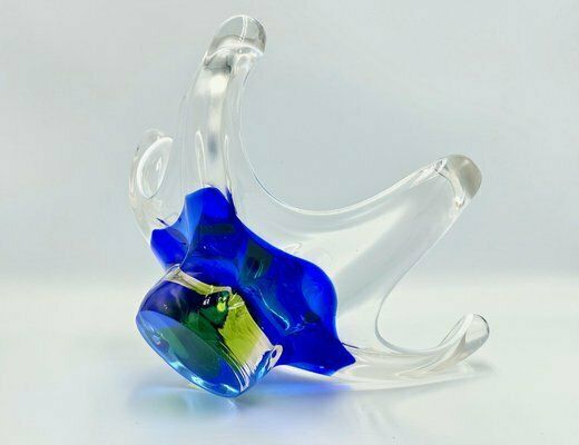 Czech Art Glass Bowl By Josef Hospodka For Chribska Glassworks, 1960s photo 210.0