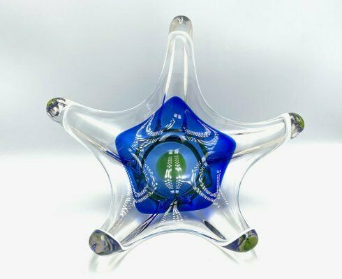 Czech Art Glass Bowl By Josef Hospodka For Chribska Glassworks, 1960s photo vinterior