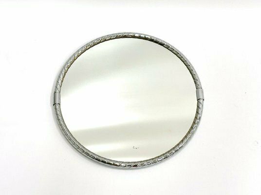 Mid Century German Chromed Round Wall Mirror From Planilux, 1971