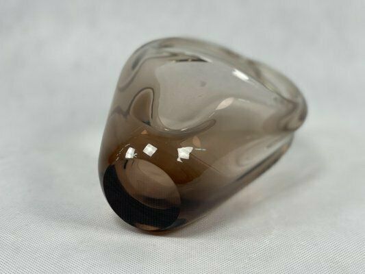 Bohemian Glass Basket Attributed To Miroslav Klinger For železný Brod, 1960s photo Home Decor