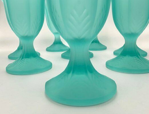 photo furniture Vintage Frosted Glass Tulip Dessert Cups, 1960s, Set Of 8