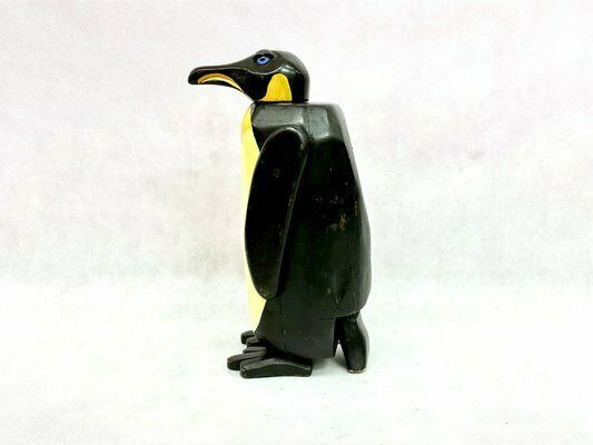 Large Vintage Carved Wooden Penguin Sculpture, 1970s photo buy