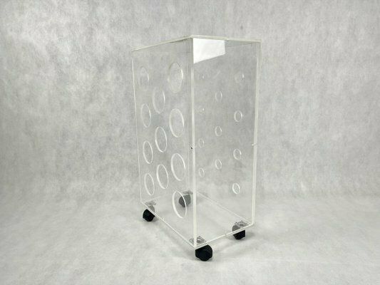 Vintage Wine Rack On Wheels In Acrylic Glass, 1980s photo furniture