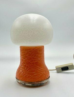 Mid Century Mushroom Bedside Table Lamp By Karin Korn For Beleuchtungsglaskombinat Görlitz, 1960s photo vinterior