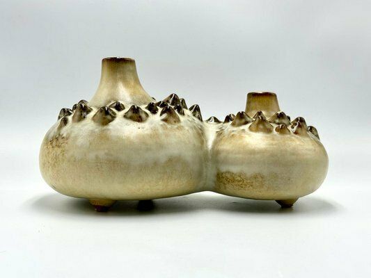 Mid Century Ceramic Model 3481 Double Vase Sea Urchin By Einer Johansen For Søholm Stoneware, 1960s photo 331.0