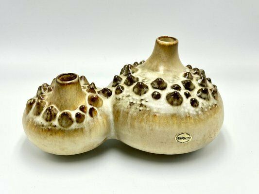 photo for sale Mid Century Ceramic Model 3481 Double Vase Sea Urchin By Einer Johansen For Søholm Stoneware, 1960s