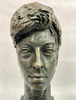 Józef Galica, Sculptures Of Mrs. M. S., Bronze And Plaster, Poland, 1960s, Set Of 2 photo Art