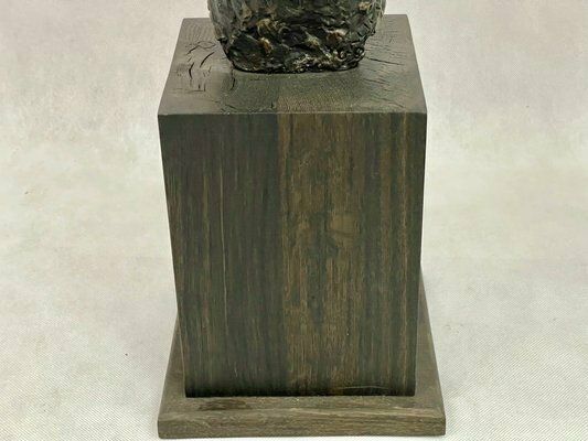 Art Józef Galica, Sculptures Of Mrs. M. S., Bronze And Plaster, Poland, 1960s, Set Of 2 photo