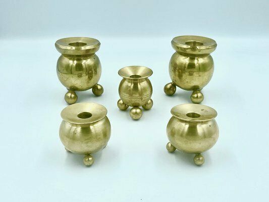 Candlesticks From Gusum Bruk, Sweden, 1982, Set Of 5 photo vinterior
