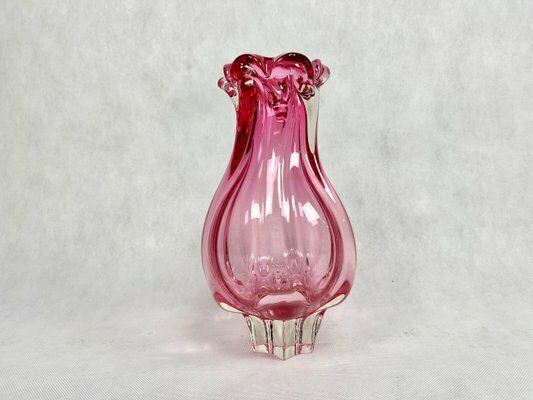 Bohemian Glass Vase Attributed To Josef Hospodka For Chribska, 1960s photo vintage
