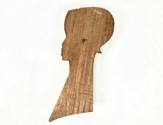 Vintage Wooden Carved African Man & Woman Wall Hanging Sculptures, Set Of 2 photo 189.0