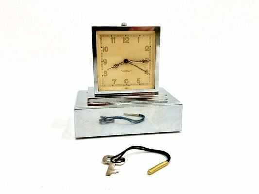 Bank Mantel Clock With Money Box By Louis Schwab For Winterthur Leben Vie, 1930s photo Home Decor