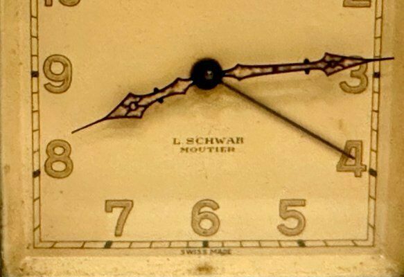 Bank Mantel Clock With Money Box By Louis Schwab For Winterthur Leben Vie, 1930s photo vinterior