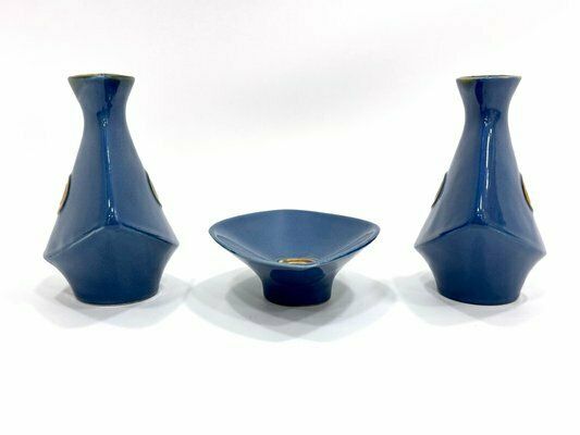 Mid Century Vases And Bowl From Ditmar Urbach, 1970s, Set Of 3 photo Home Decor
