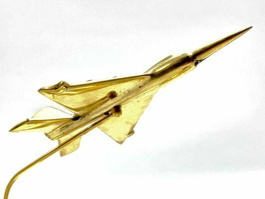 Mig 21 Desk Plane Model In Brass, 1950s photo vinterior
