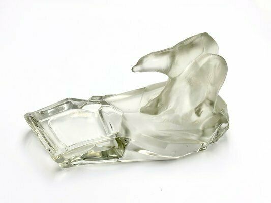 Art Deco Glass Polar Bear Ashtray Attributed To Karel Zentner For Glasswork Libochovice, 1930s photo furniture