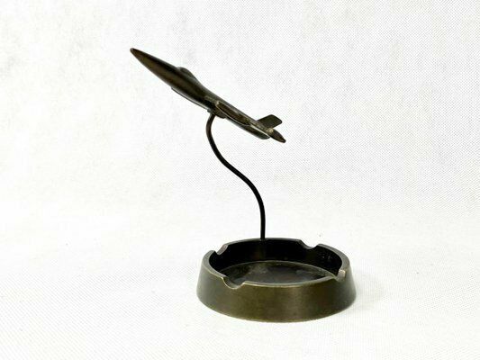 Mig 21 Desk Plane Model With Ashtray In Bronze, 1960s photo for sale