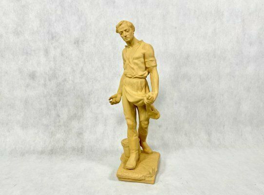 Large Socialist Realist Style Ceramic Sculpture Of Sower, Czechoslovakia, Late 1940s photo vinterior
