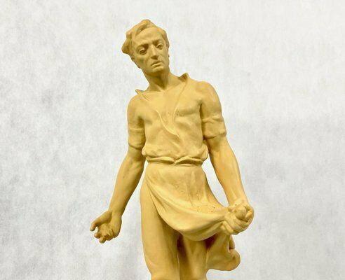 photo vinterior Large Socialist Realist Style Ceramic Sculpture Of Sower, Czechoslovakia, Late 1940s