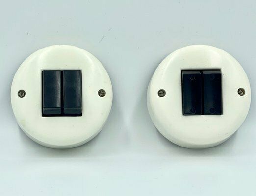 Bakelite Light Switches, 1940s, Set Of 2