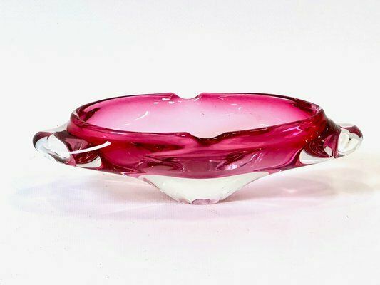 Art Glass Ashtray Attributed To Miloslav Klinger For železný Brod, 1960s