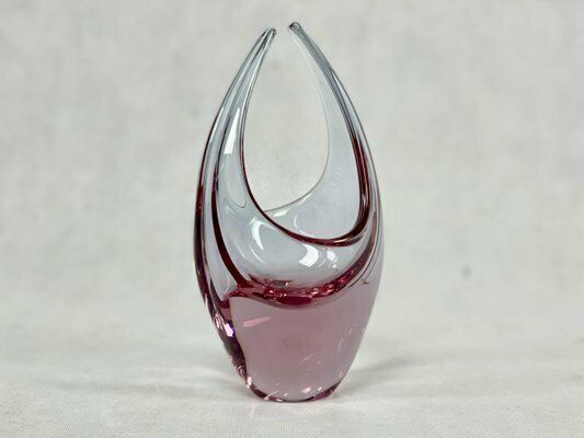 Bohemian Glass Basket By Miroslav Klinger For železný Brod, 1960s