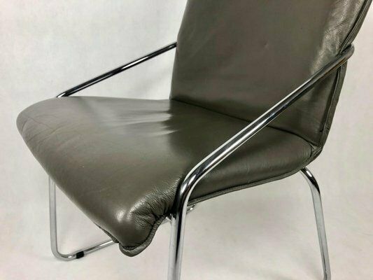 1049.0 Mid Century Tubular Steel Office Chair, 1960s, Set Of 3 photo