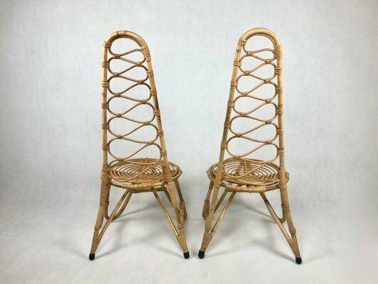 Bamboo Chairs Attributed To D. Van Sliedregt For Rohé Noordwolde, The Netherlands, 1950s, Set Of 2 photo buy